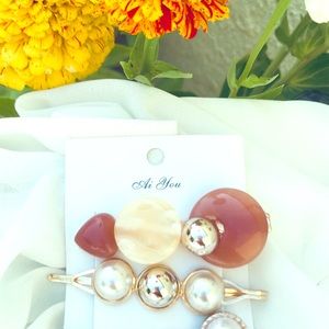 Marble stone hair accessories